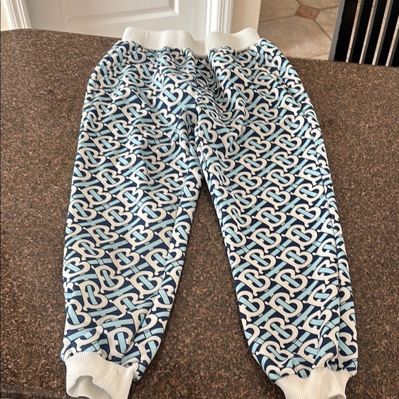 Burberry Boys/Girls Casual BLUE WHITE Monogram B Joggers-6/7 - Picture 12 of 16